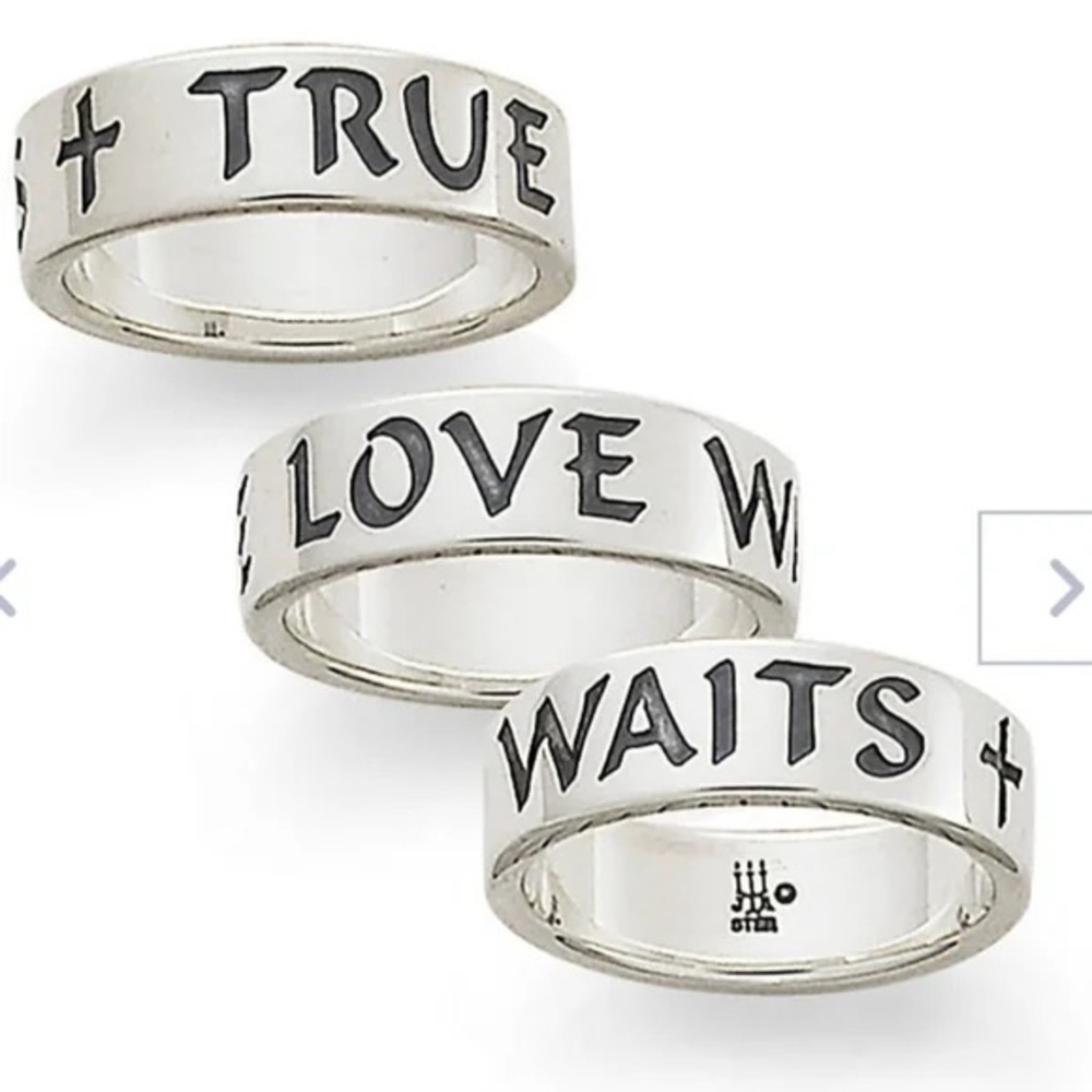 James Avery True Love Waits Sterling Silver Band Ring Size 6 1/2